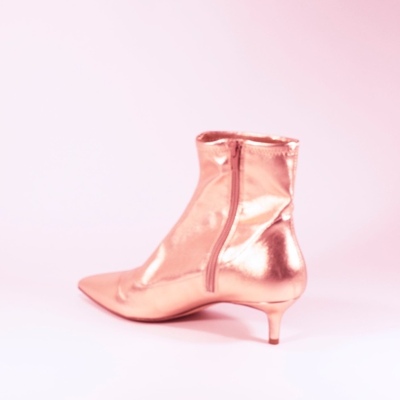 Free People Rose gold metallic ankle boot-8 - Picture 6 of 6